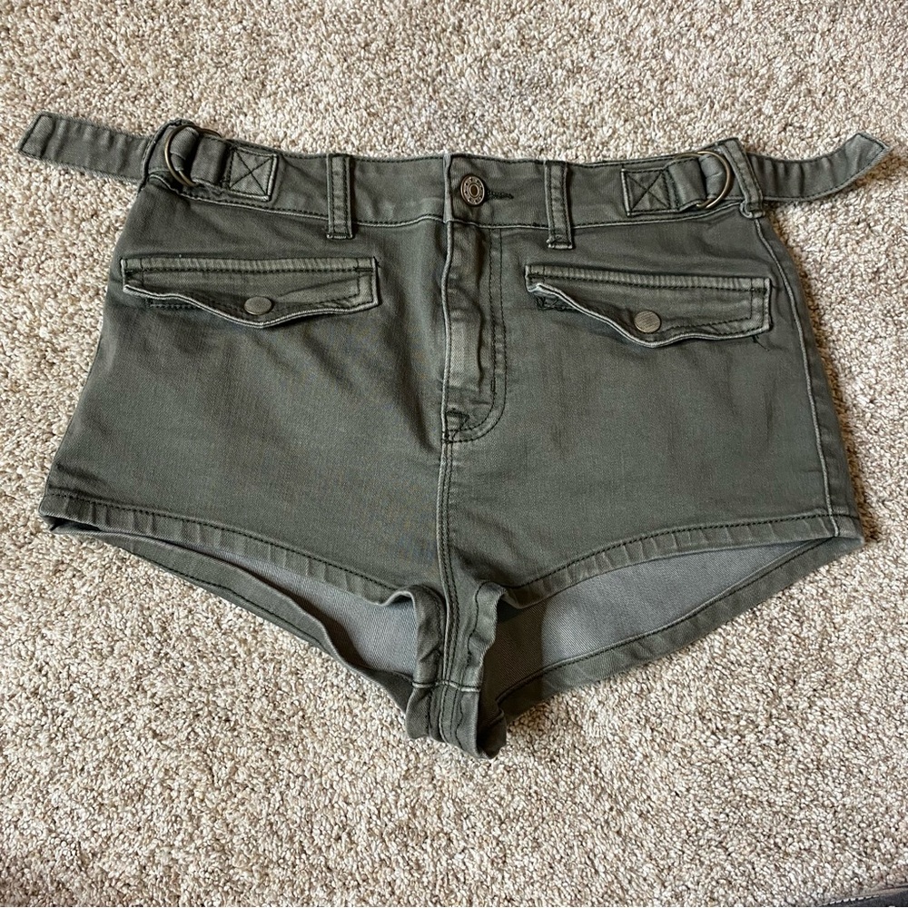 Urban Outfitters Army Green High Waisted Shorts